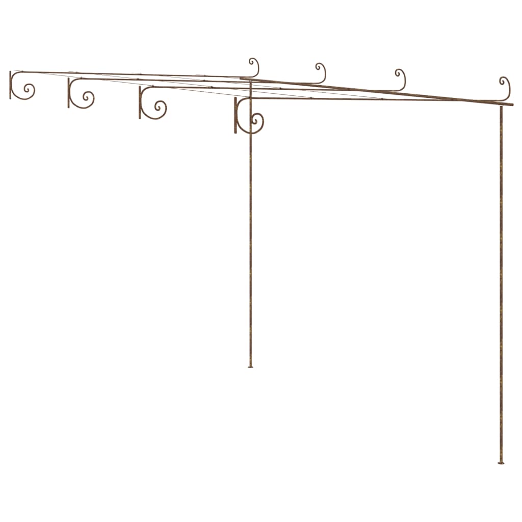 Hagepergola antikk brun 4x3x2,5 m jern vidaXL