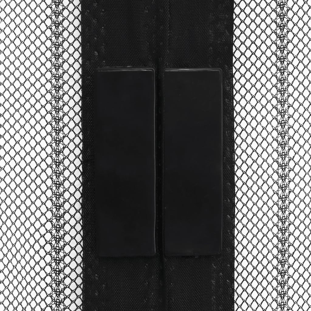 Insektsgardiner for dør 2 stk med magnetblokker svart 220x110cm