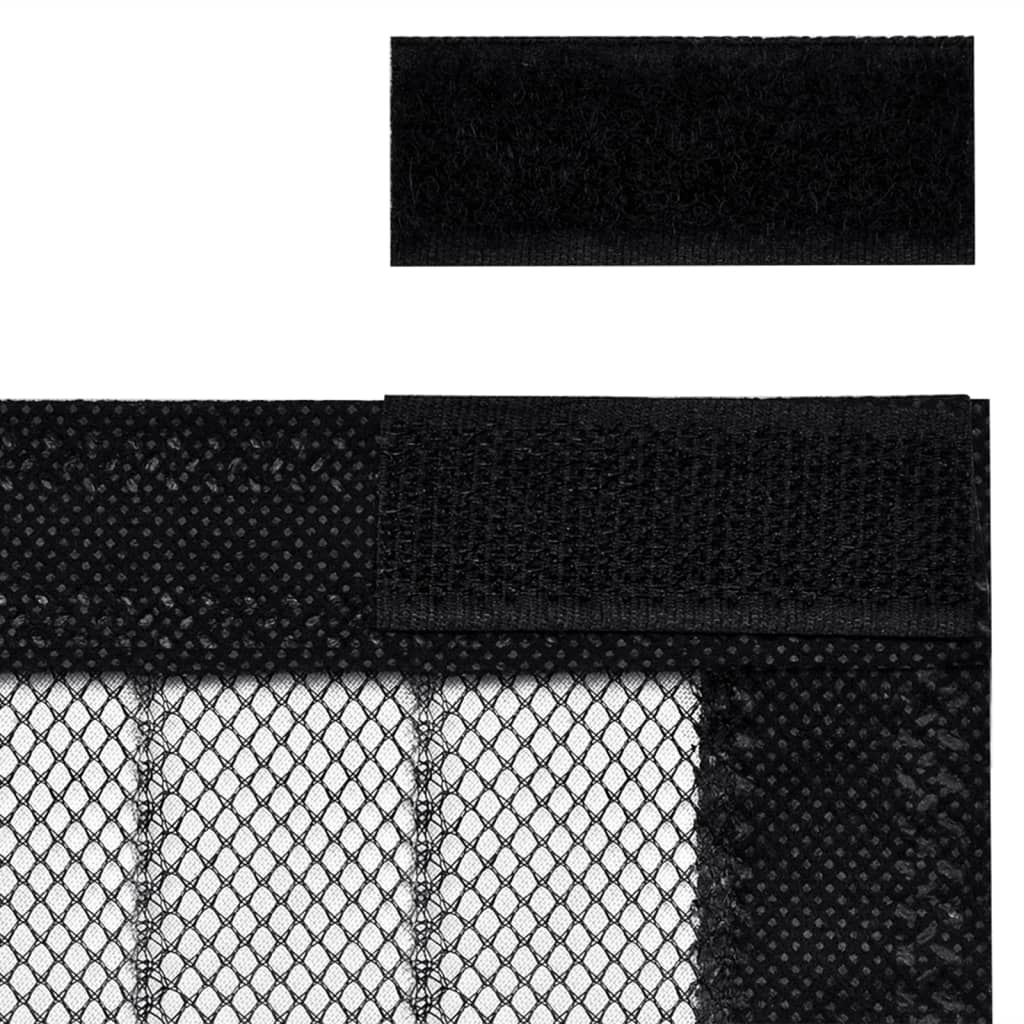 Insektsgardiner for dør 2 stk med magnetblokker svart 220x110cm