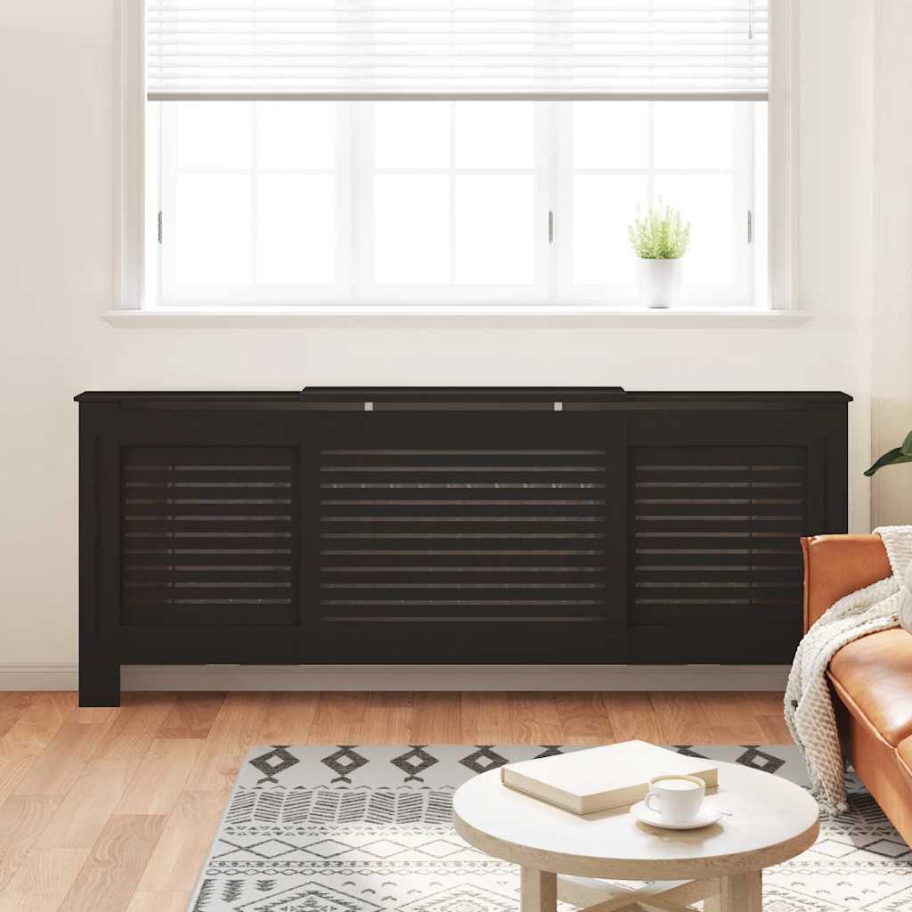 Radiatordeksel MDF svart 205 cm