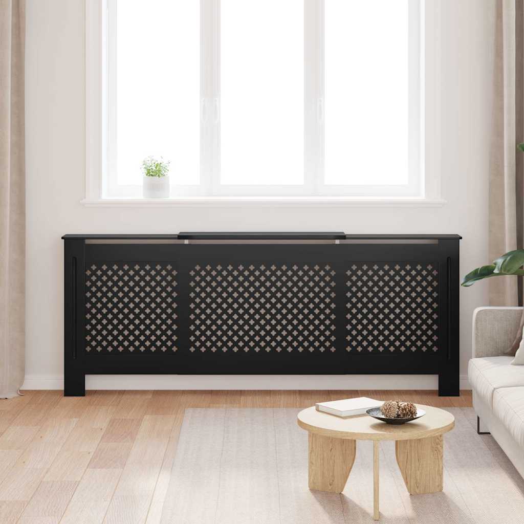 Radiatordeksel MDF svart 205 cm
