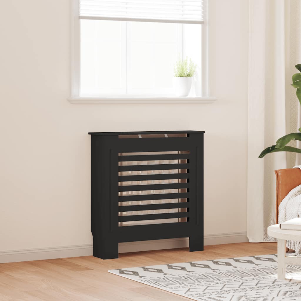 Radiatordeksel MDF svart 78 cm