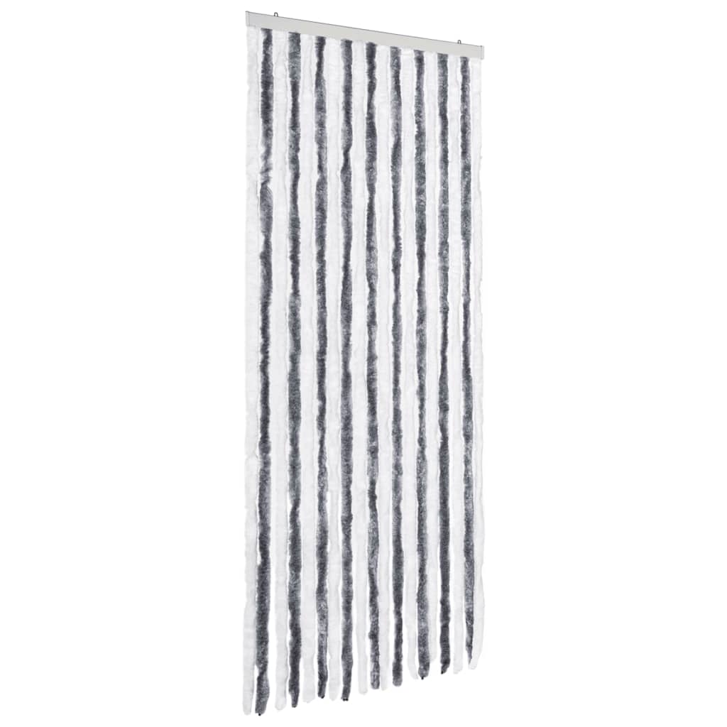 Insektgardin grå og hvit 56x200 cm chenille