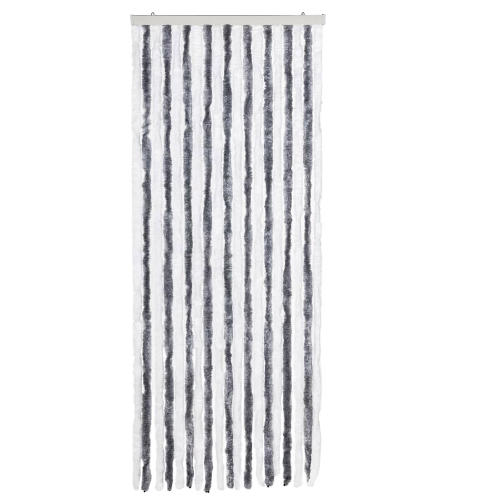 Insektgardin grå og hvit 56x200 cm chenille