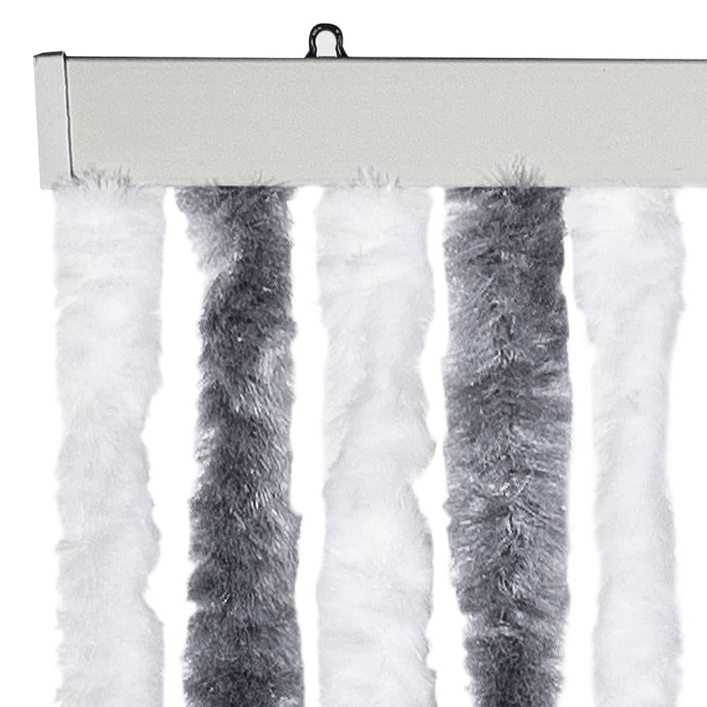 Insektgardin grå og hvit 56x200 cm chenille