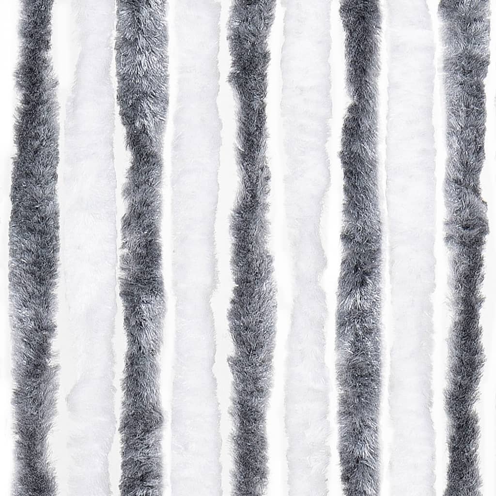 Insektgardin grå og hvit 56x200 cm chenille