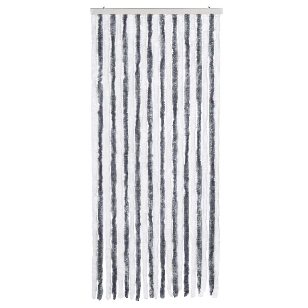 Insektgardin grå og hvit 90x200 cm chenille