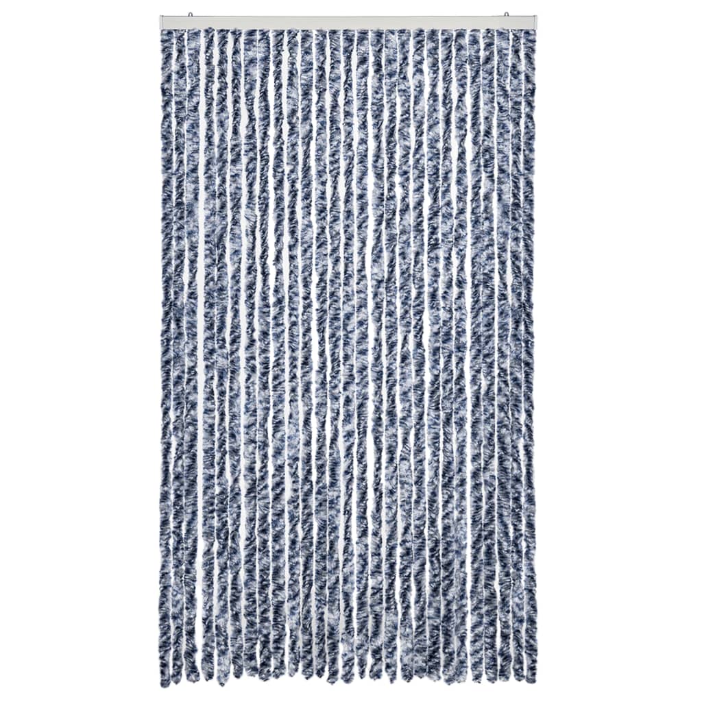 Insektgardin blå og hvit 118x220 cm chenille