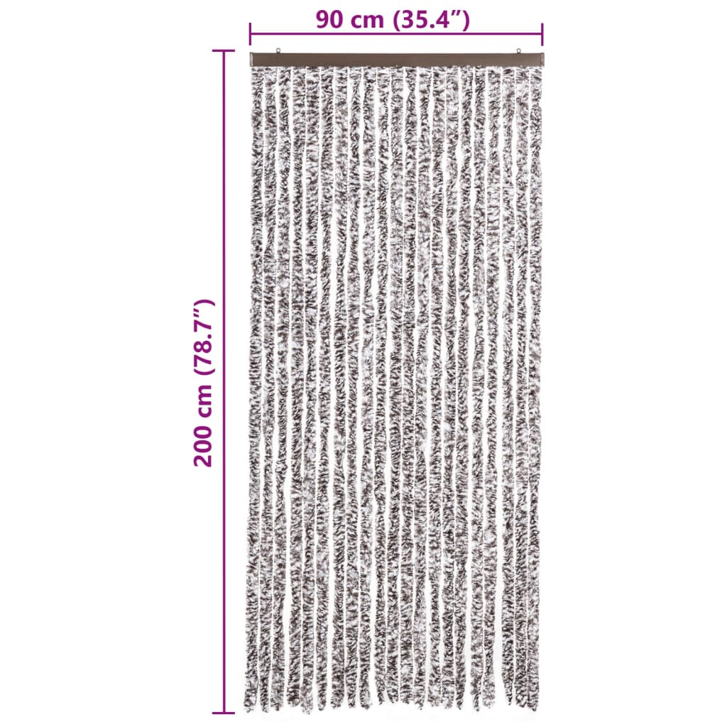 Insektgardin brun og beige 90x200 cm chenille