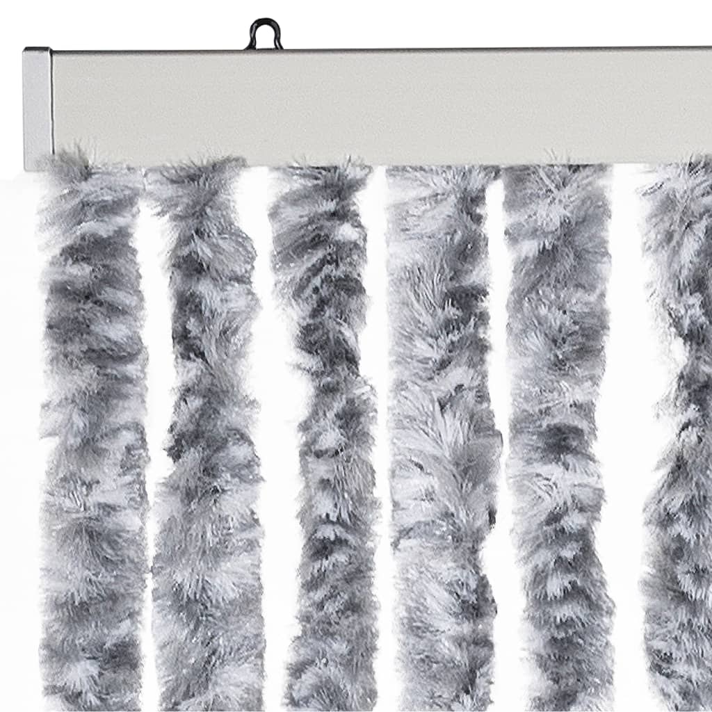 Insektgardin hvit og grå 118x220 cm chenille