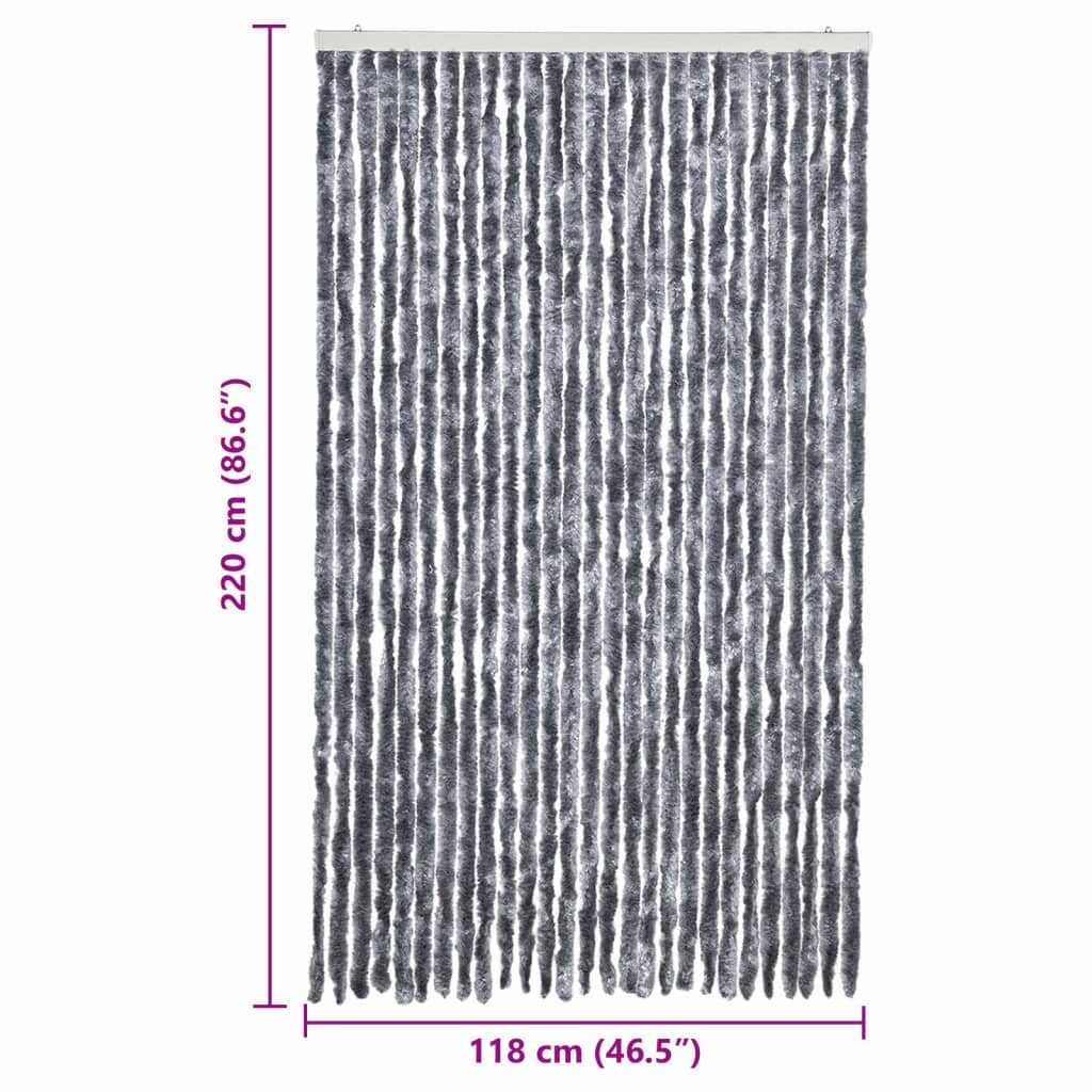 Insektgardin sølv 118x220 cm chenille