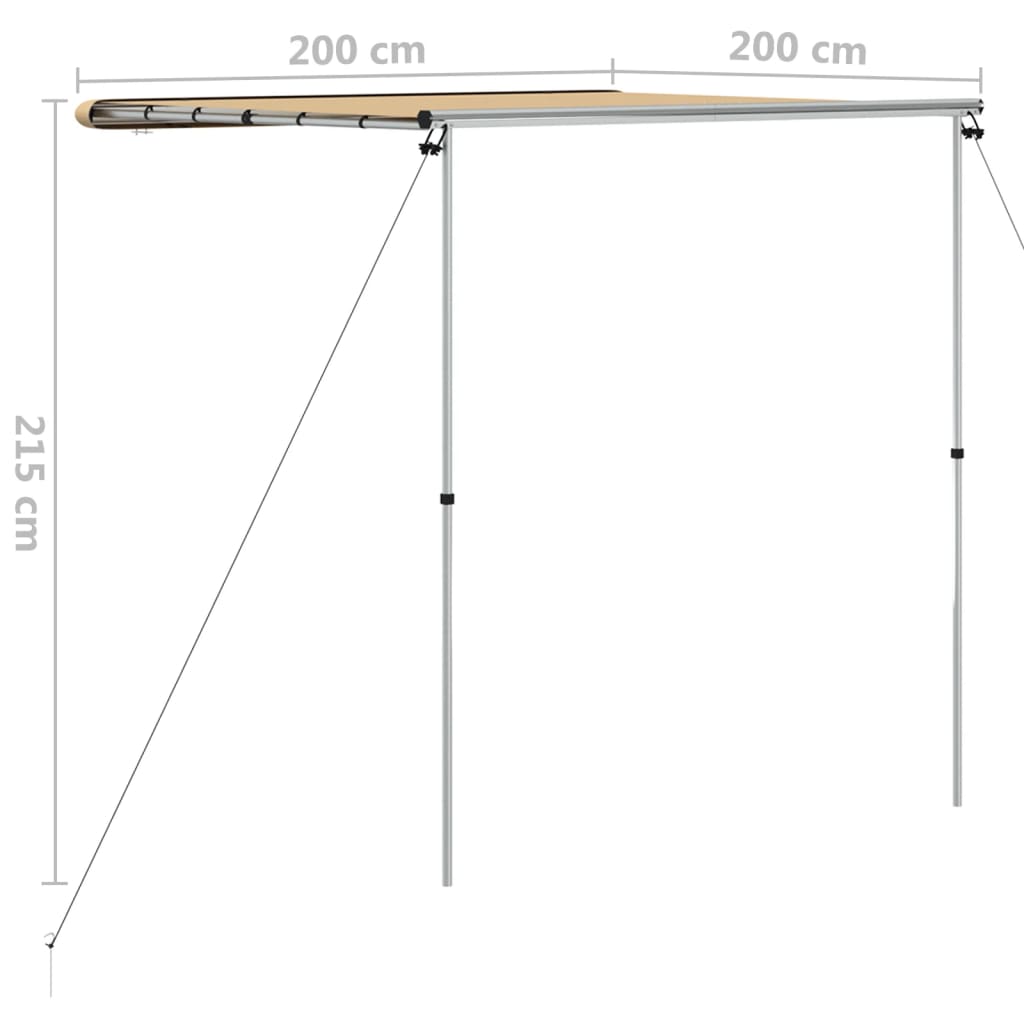 Markise til bobil og campingvogn 2x2x2,15 m beige