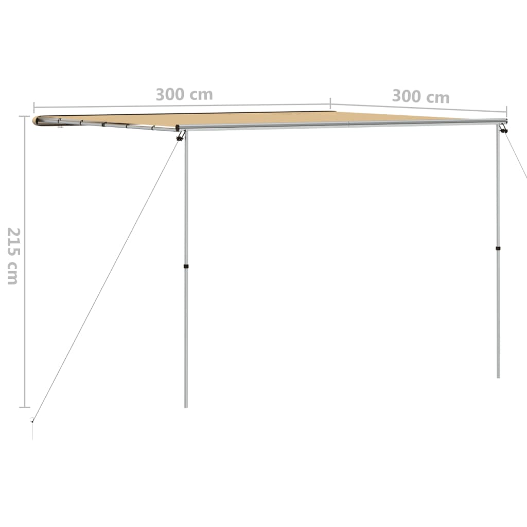 Markise til bobil og campingvogn 3x3x2,15 m beige