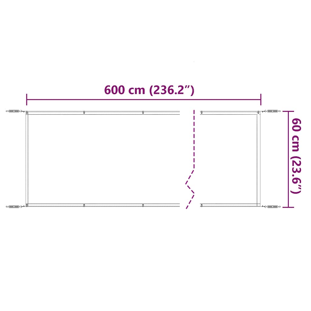 Vertikal markise beige 60x600 cm oxfordstoff