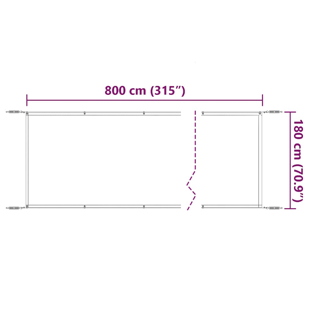 Vertikal markise blå 180x800 cm oxfordstoff