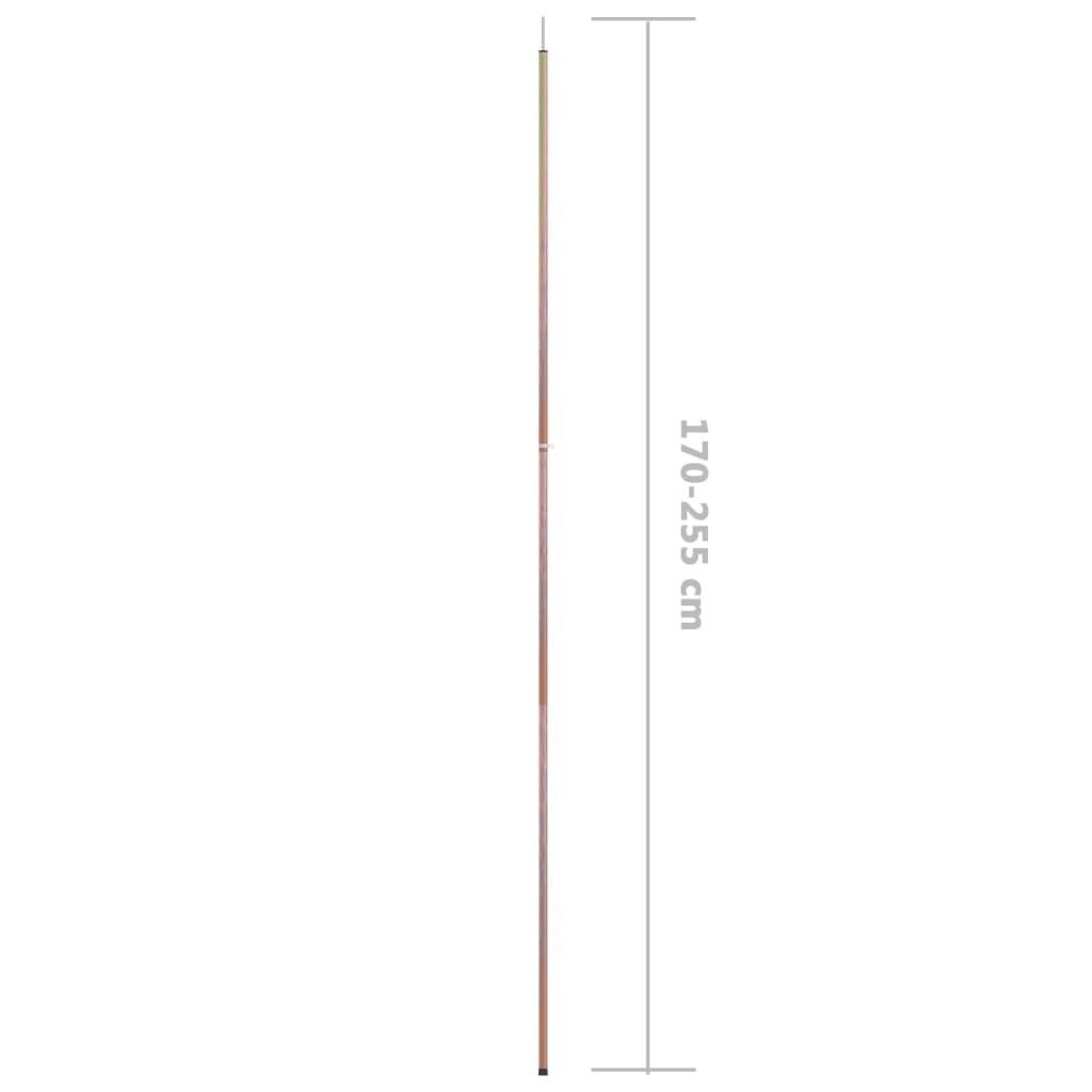 Teleskopisk teltstang med lengde på 170-255 cm galvanisert stål
