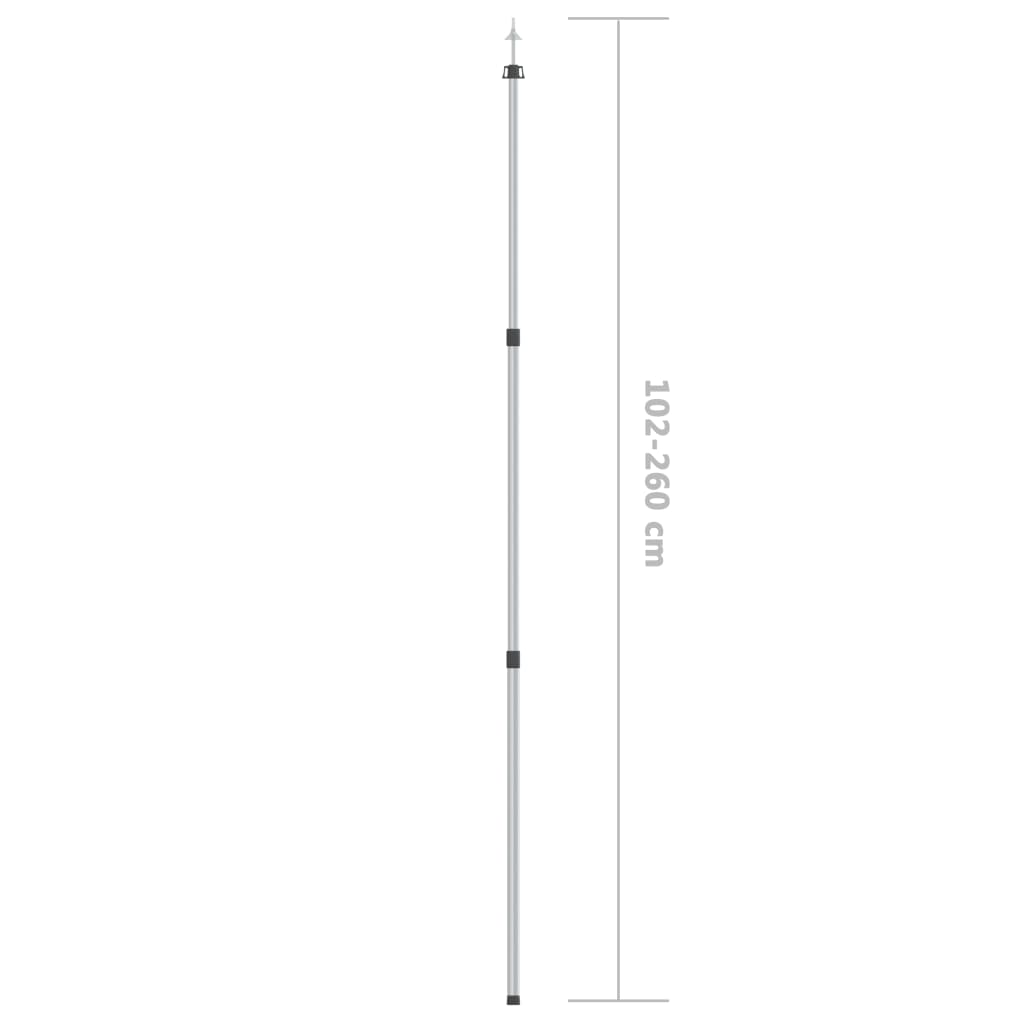 Teleskopiske presenningstenger 102-260 cm 2 stk aluminium