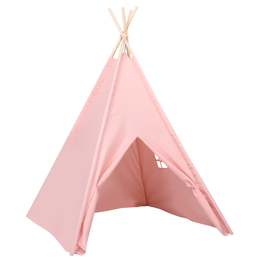 Tipi-telt for barn med pose ferskenhud rosa 120x120x150 cm