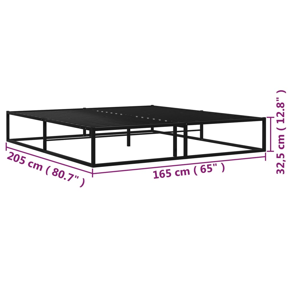 Sengeramme svart metall 160x200 cm