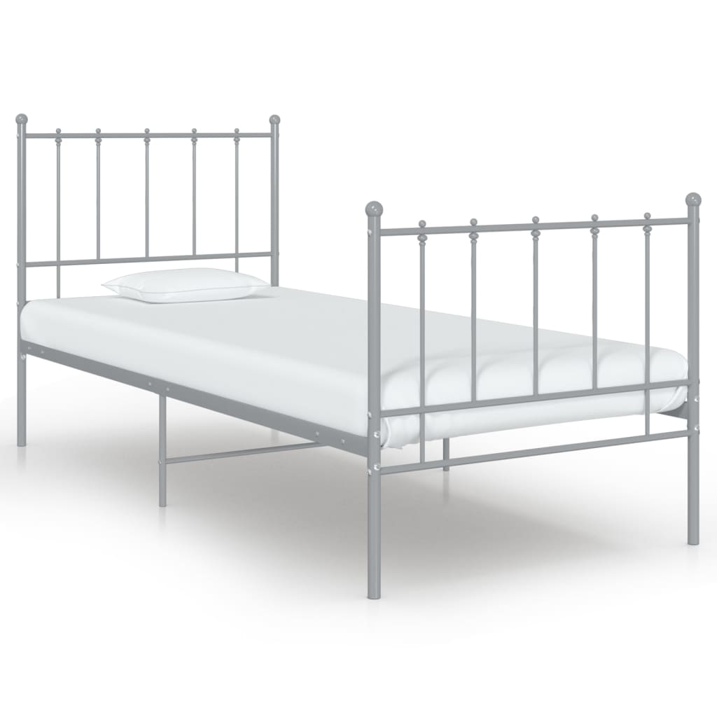 Sengeramme grå metall 100x200 cm vidaXL