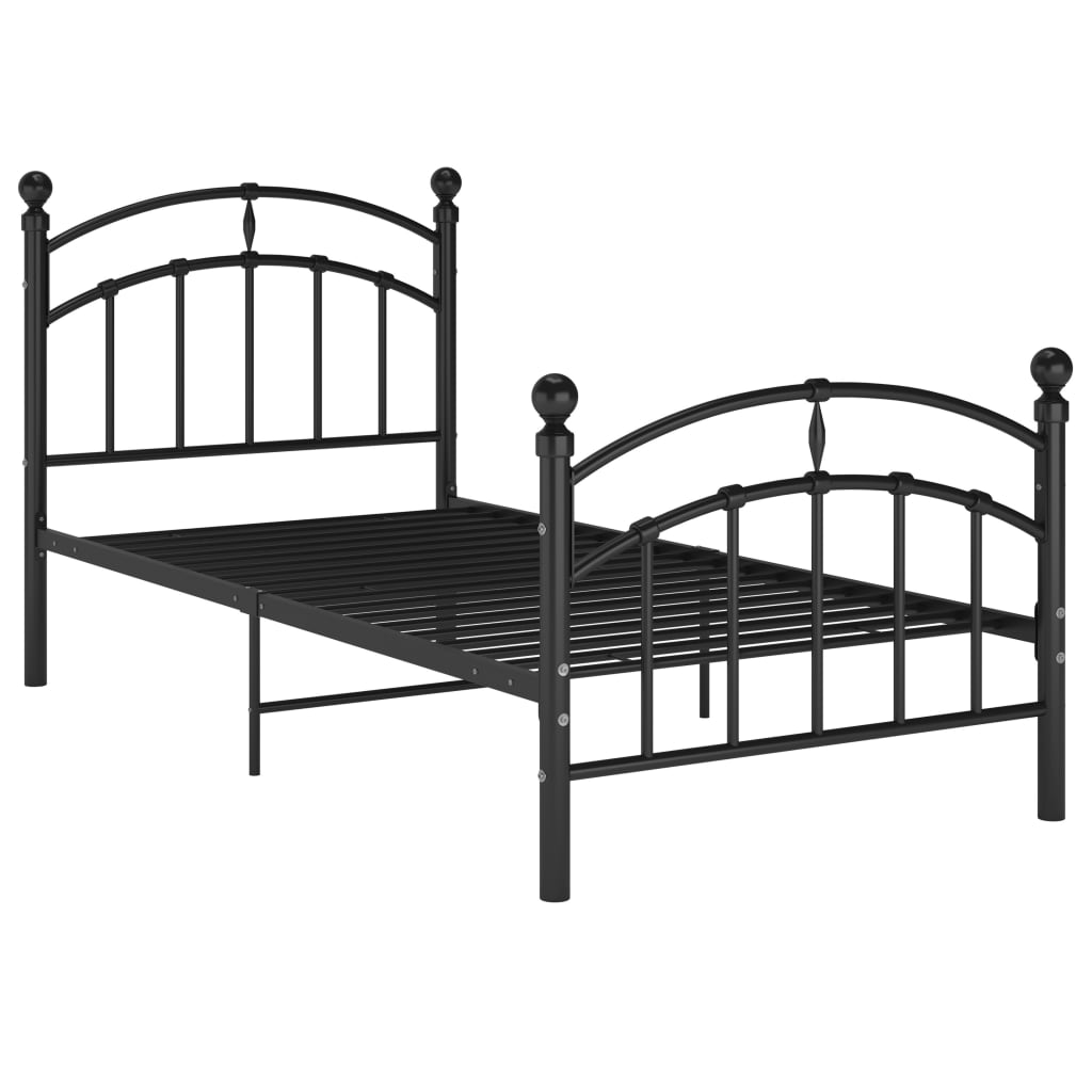 Sengeramme svart metall 100x200 cm