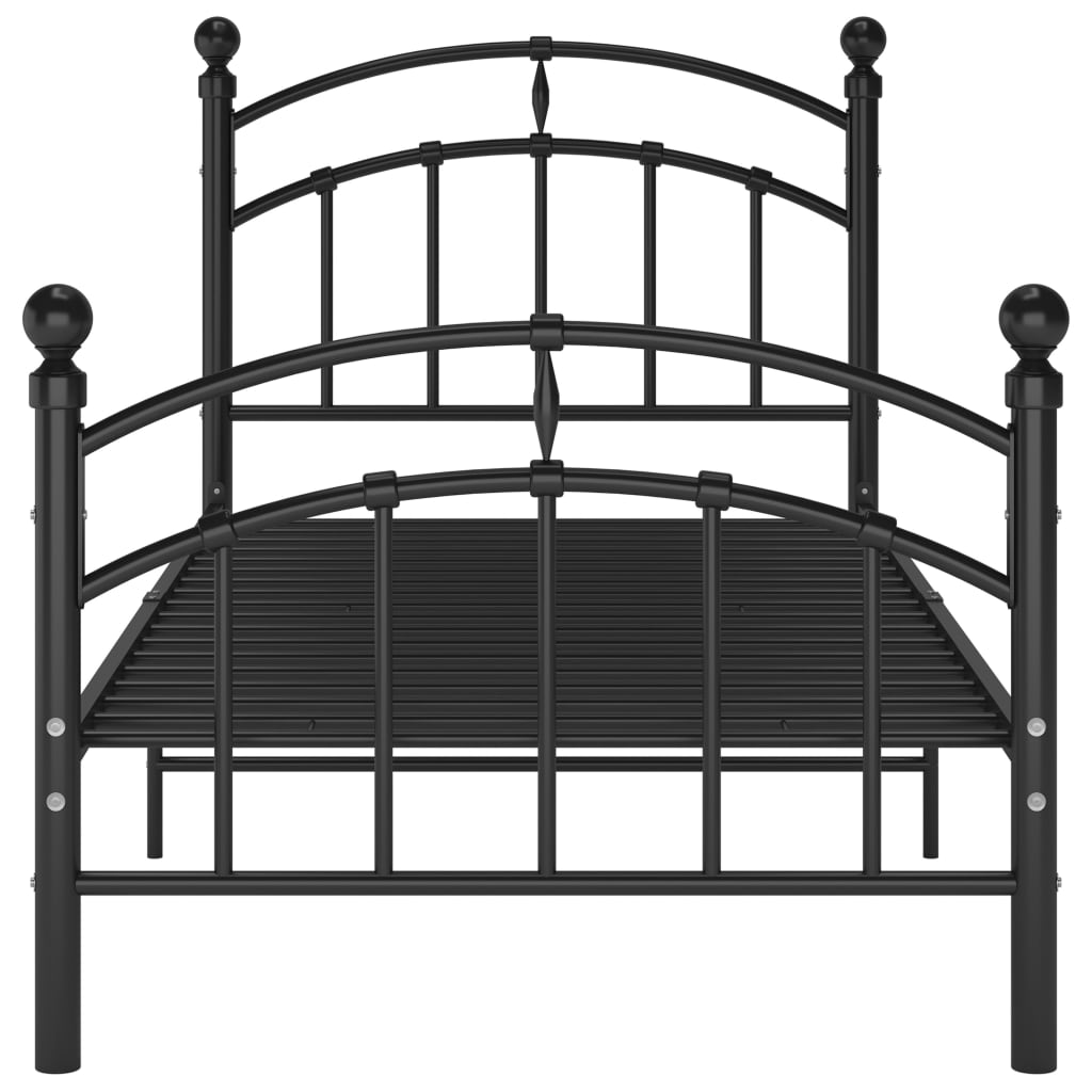 Sengeramme svart metall 100x200 cm