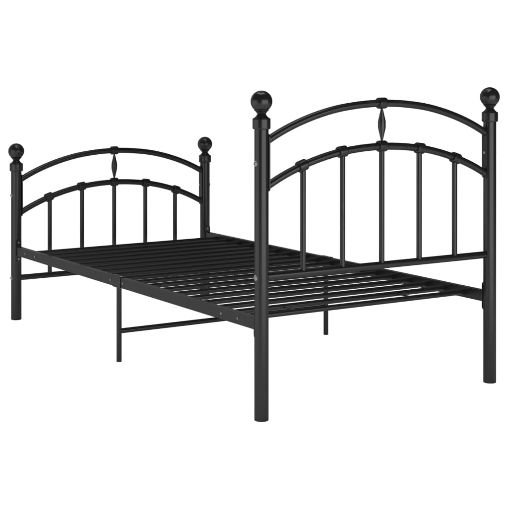 Sengeramme svart metall 100x200 cm
