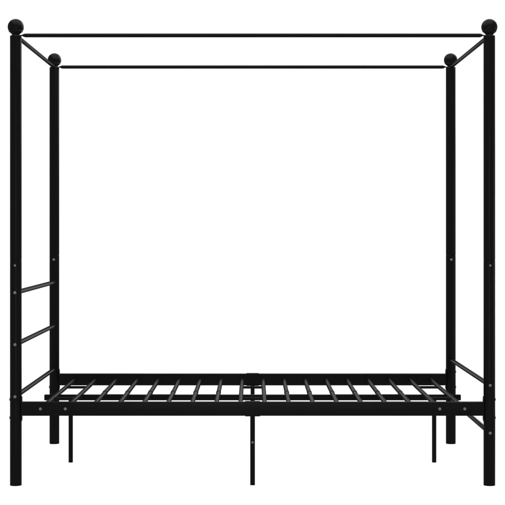 Himmelsengeramme svart metall 140x200 cm