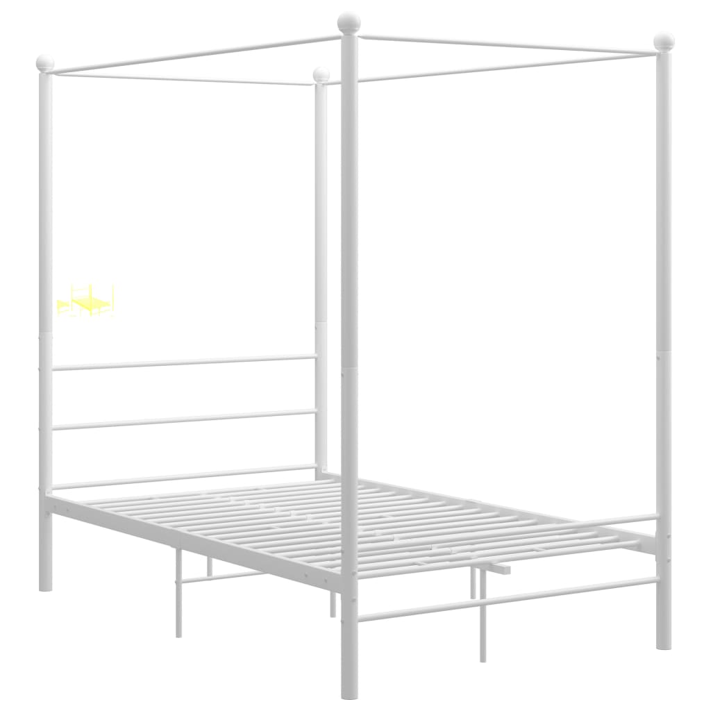 Himmelsengeramme hvit metall 140x200 cm
