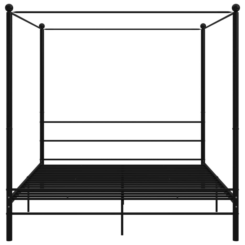 Himmelsengeramme svart metall 180x200 cm