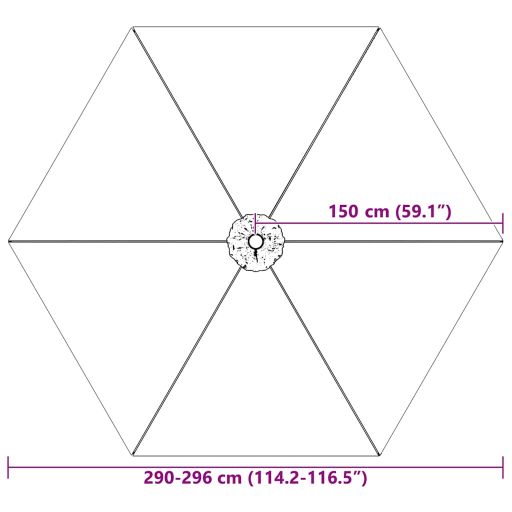 Erstatningsstoff for hageparasoll terrakotta 300 cm vidaXL