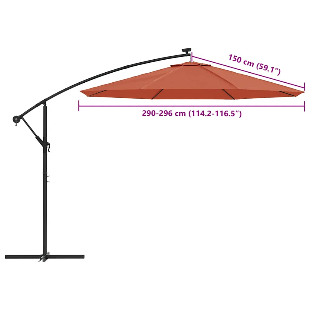 Erstatningsstoff for hengeparasoll terrakotta 300 cm vidaXL