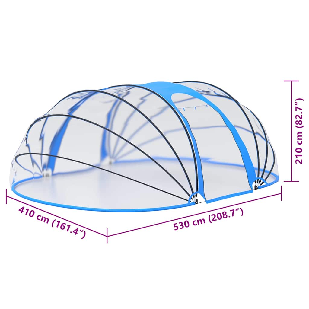 Bassengkuppel oval 530x410x210 cm