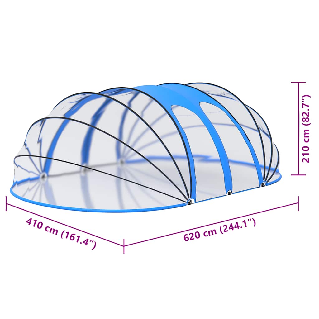Bassengkuppel oval 620x410x210 cm