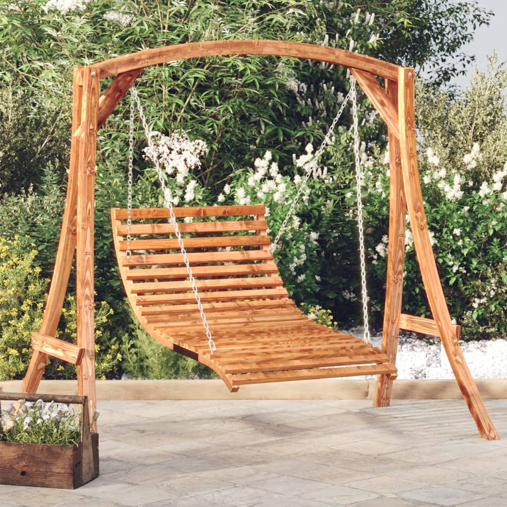 Hengeseng buet heltre med teakfinish 115x147x46 cm