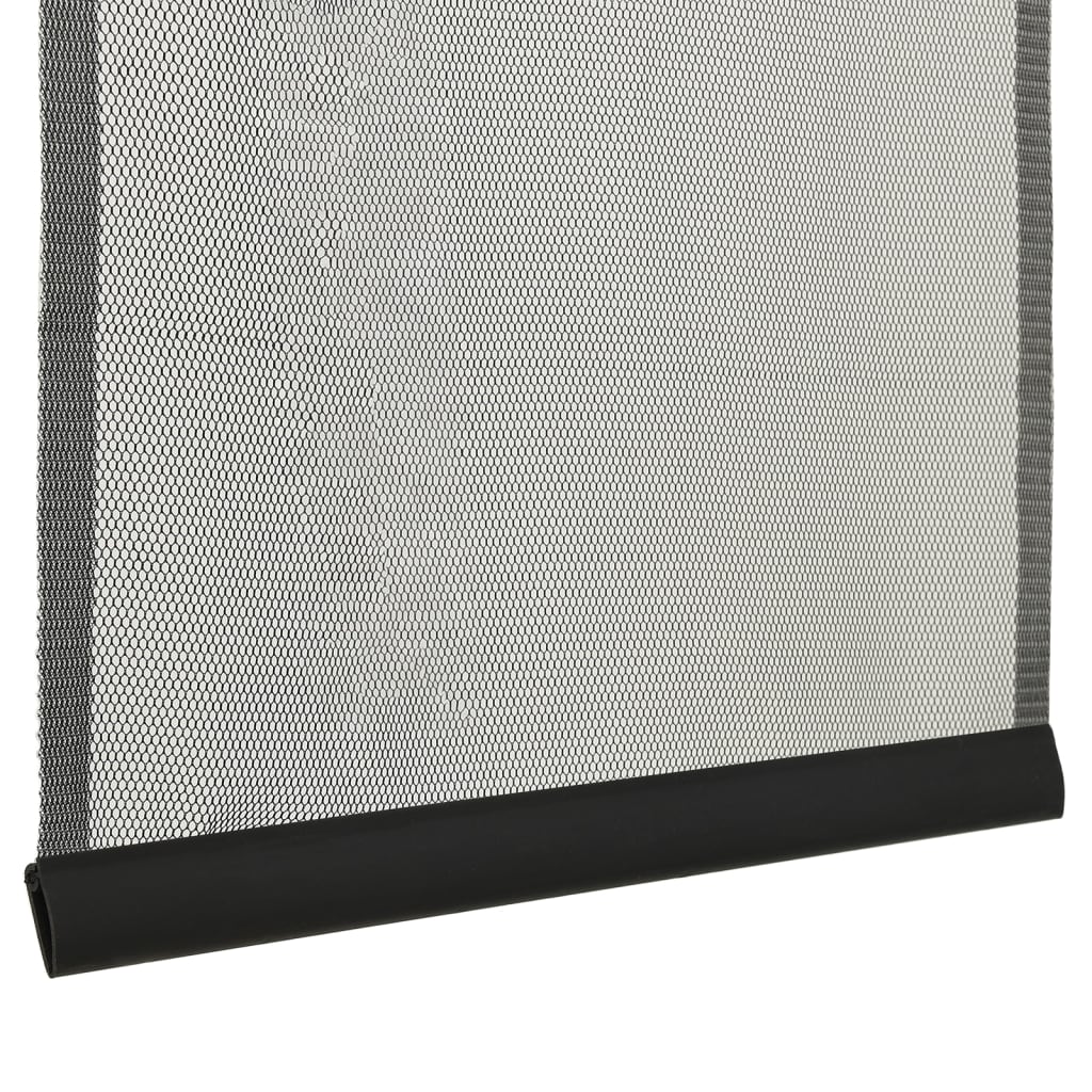 Insektskjerm for dør med 5-delers nettgardin svart 120x240 cm