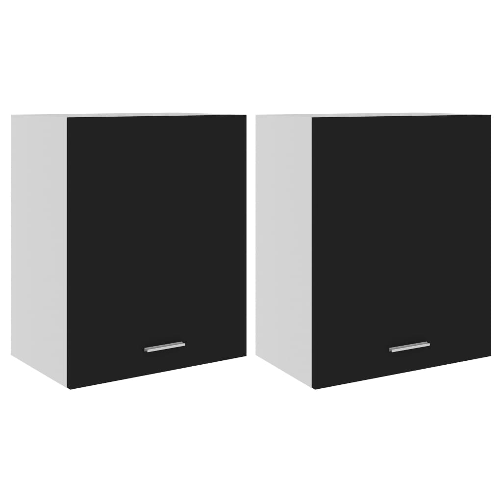 Hengende skap "Lyon" 2 stk svart 50x31x60 cm konstruert tre