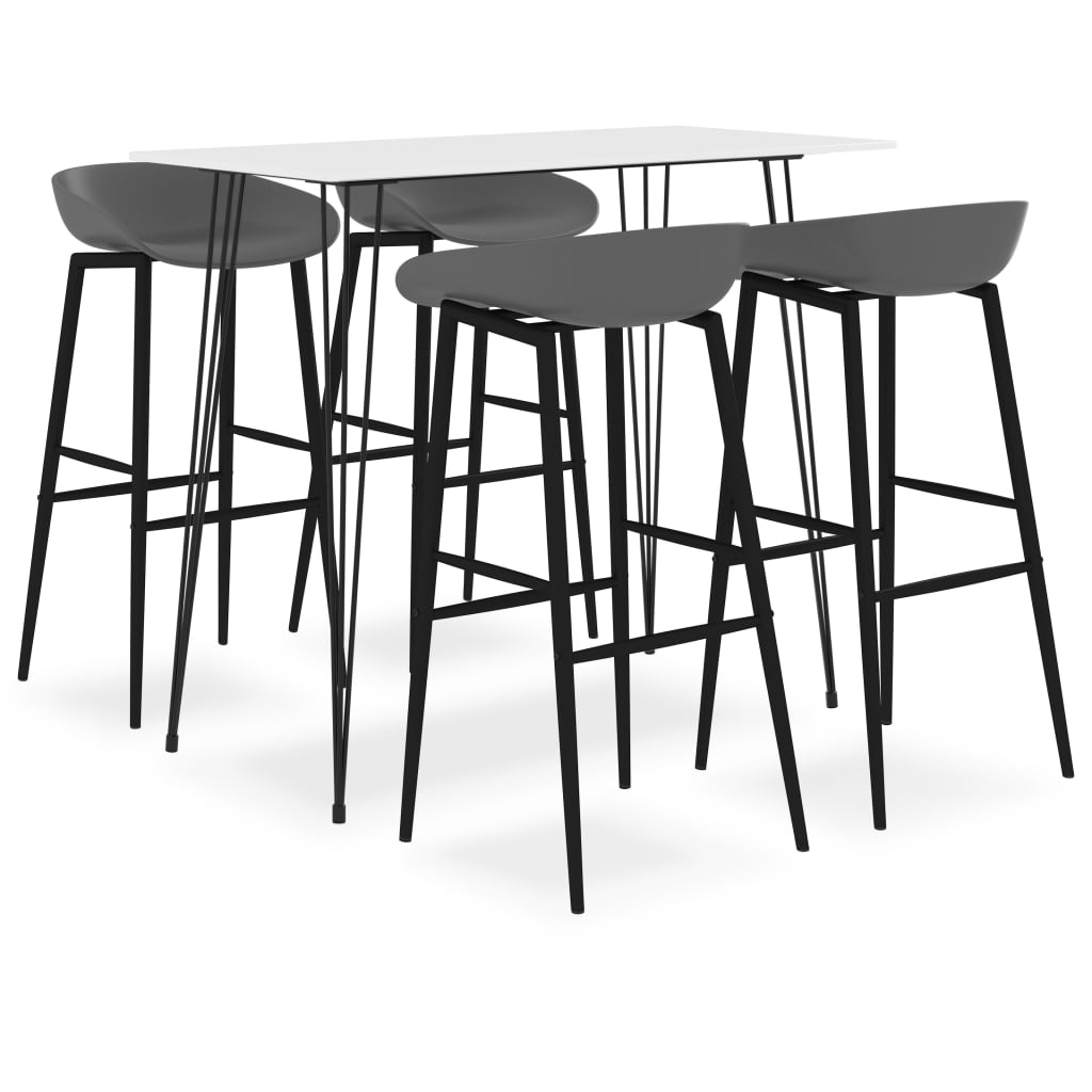 Barsett 5 deler hvit og grå