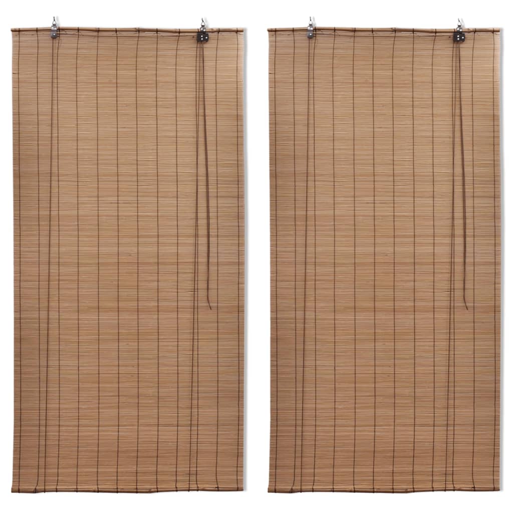 Rullegardiner 2 stk bambus 120x220 cm brun vidaXL