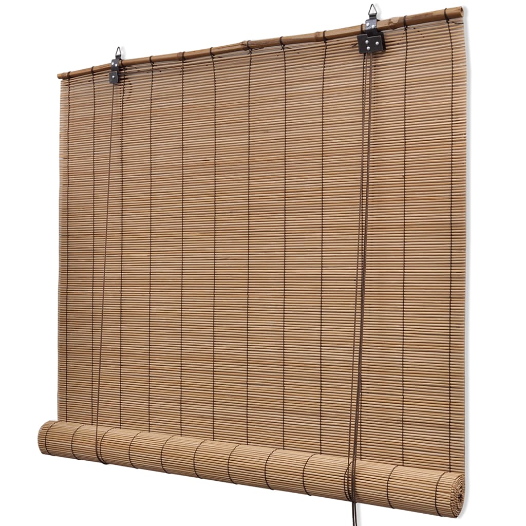 Rullegardiner 2 stk bambus 150x220 cm brun