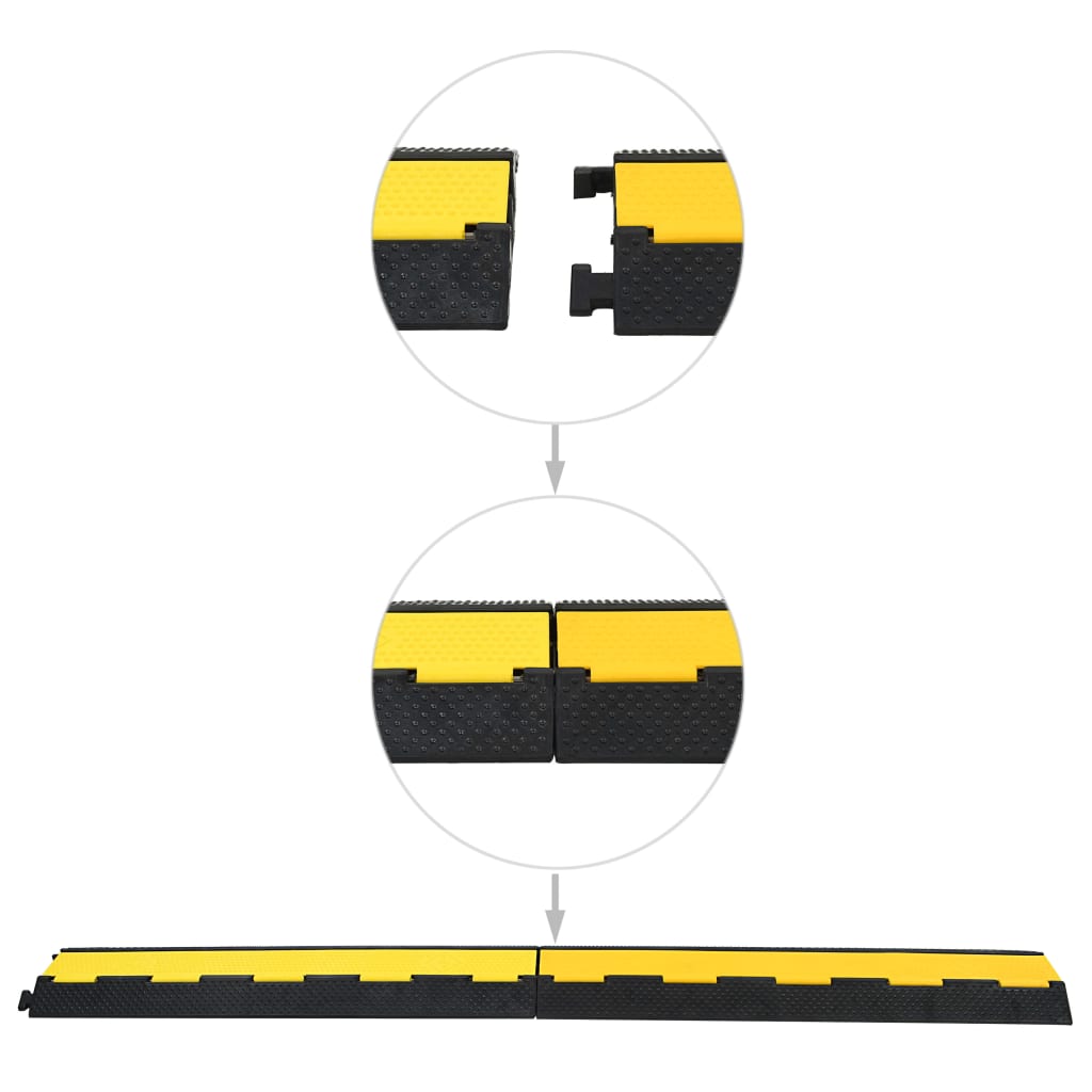 Kabelbeskytter 2 stk 2 kanaler gummi 101,5 cm