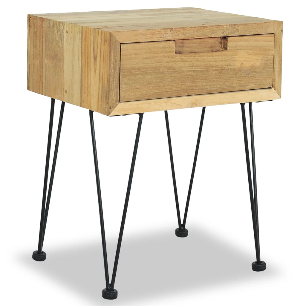 Nattbord 2 stk 40x30x50 cm heltre teak