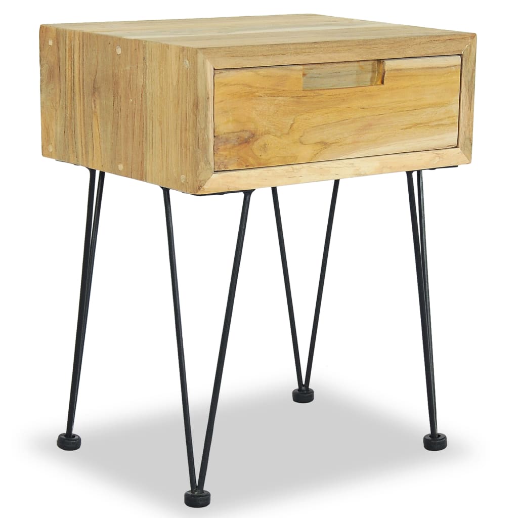 Nattbord 2 stk 40x30x50 cm heltre teak