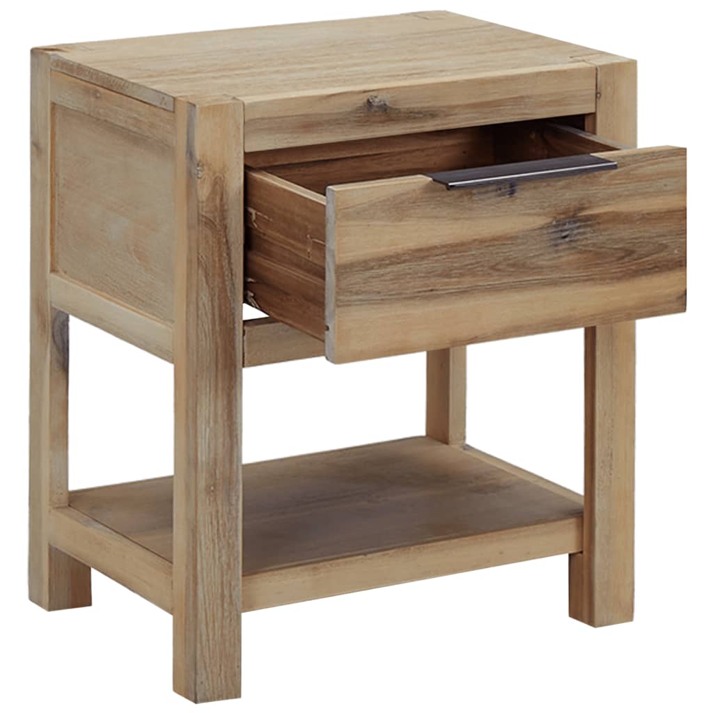 Nattbord med skuffer 2 stk 40x30x48 cm heltre akasie