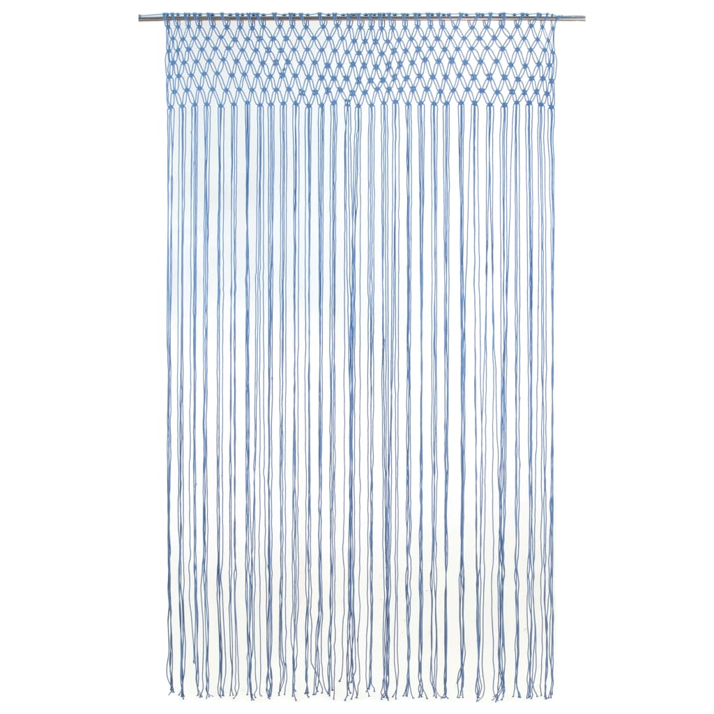 Makramé gardin blå 140x240 cm bomull