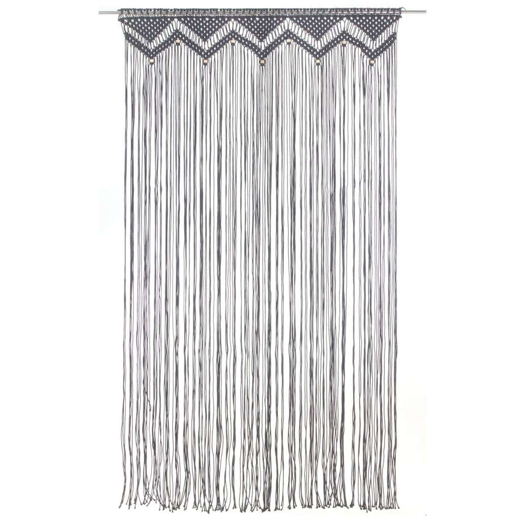 Makramé gardin antrasitt 140x240 cm bomull