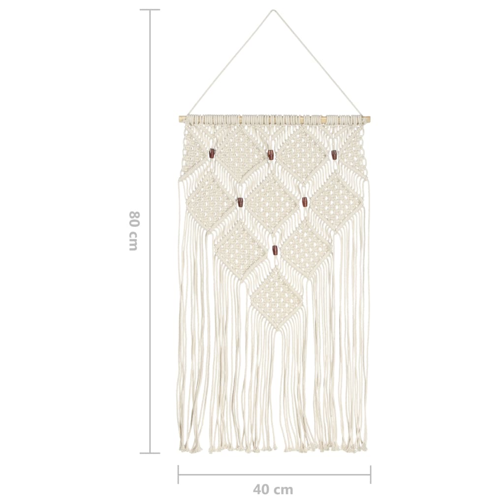 Makramé vegghenger 40x80 cm bomull vidaXL
