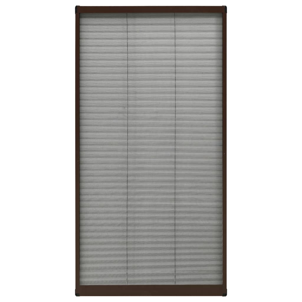 Plissert insektskjerm for vindu aluminium brun 80x160 cm vidaXL