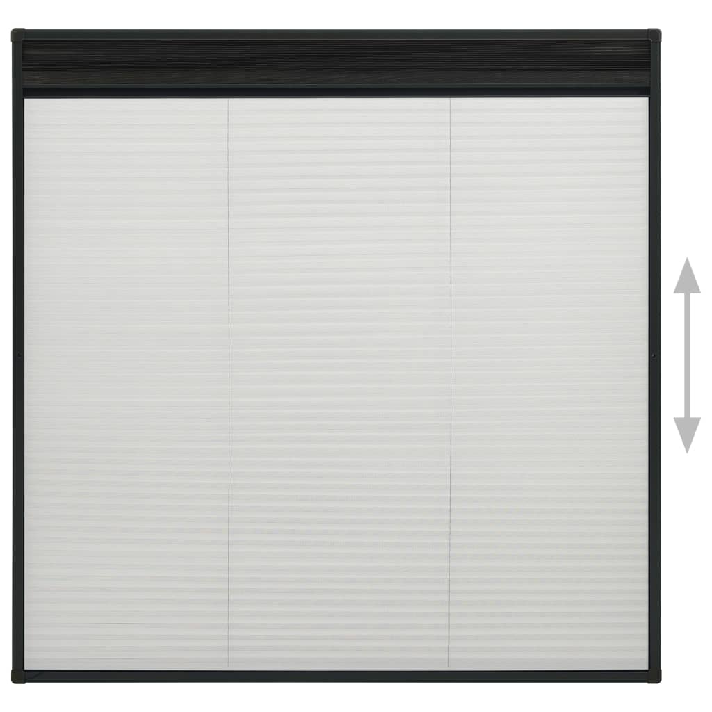 Plissert insektskjerm for vindu aluminium antrasitt 120x120 cm vidaXL