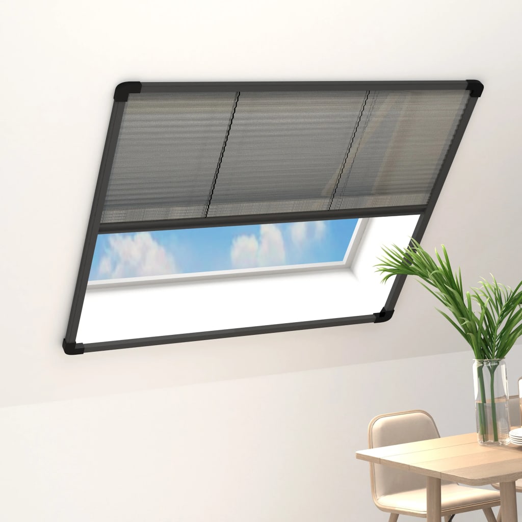 Plissert insektskjerm for vindu aluminium antrasitt 120x120 cm vidaXL